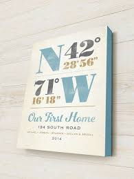 First Home Gift Home Coordinates Canvas Gps Art Custom Etsy First Home Gifts Coordinates Signs Gps Coordinates Sign