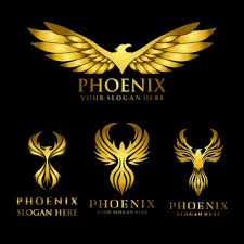 Bird logo sets dark colored flat design. Premium Vector Set Of Gold Eagle Phoenix Logo Design Template
