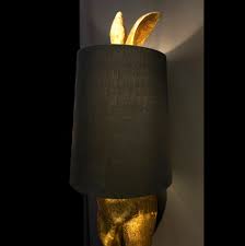 Luxus Edle Extravagante Stehlampe Hase Gold Schwarz Rabbit 115 Cm