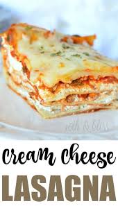 Cream Cheese Lasagna Recipe Like This Recipe Pin It To Save It By Clicking The Photo Above B Cheese Lasagna Cream Cheese Lasagna Easy Lasagna Recipe