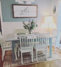 Cottage Styled Kitchen With Headboard Annie Sloan Chalk Painted Table And Chairs Old White And Duc Painted Dining Table Painted Table Cottage Style Kitchen