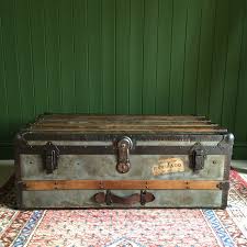 5 out of 5 stars. Antique Steamer Trunk Metal Trunk Coffee Table Steampunk Style Zinc Industrial Storage Chest Key 076vtc La La225959 Loveantiques Com