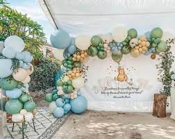 Winnie The Pooh Baby Shower Sage Green Cream Peach Diy Balloon Etsy Vintage Baby Shower Boy Green Baby Shower Winnie The Pooh Birthday