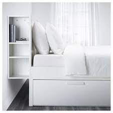 brimnes bedframe met opberger en bedeinde wit luroy 160x200 cm ikea bedframe bedkader bed in kast
