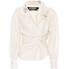 Jacquemus Le Chemise Belem Striped Blouse 1 870 Myr Liked On Polyvore Featuring Tops Blouses Neutrals Striped T Striped Blouse White Stripes Top Chemise
