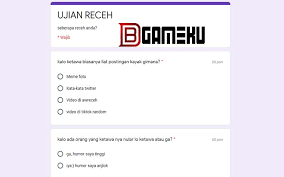 Untuk ujian army ada banyak versi, jadi buat kamu yang tahu ujian army satu formulir saja. Link Tes Ujian Seberapa Halu Kamu Docs Google Form Debgameku