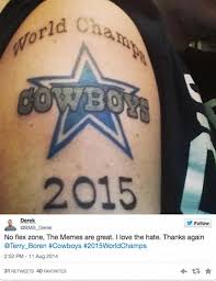 Check out our dallas cowboys selection for the very best in unique or custom, handmade pieces from our shops. Dallas Cowboys Fan Has To Regret 2015 World Champs Tattoo