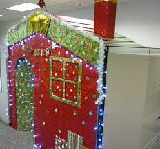 Use christmas themed baseboard stickers. Easy Cubicle Decorating Ideas For Christmas Novocom Top