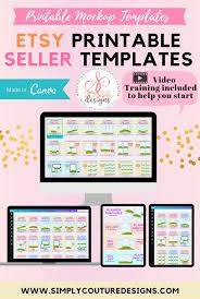 Canva Mockup Templates For Selling Printables On Etsy In 2020 Mockup Templates Etsy Printables Templates