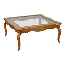 Ethan Allen Country French Solid Maple Square Glass Top Coffee Table Image 1 Of 13 Coffee Table French Coffee Table Coffee Table Square