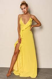 Hochzeit.de zeigt dir, welche shops in deiner nähe dein lieblingskleid vorrätig haben. Luluslly Com Offer You Yellow Ruffles Split Long Maxi Dress Online Over 1000 Styles To Choose From All In Facto Yellow Maxi Dress Maxi Dress Long Maxi Dress