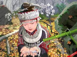 Painting Of Hmong Girl From China Hmong Clothes Hmong Fashion Art Girl