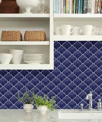 Cobalt Blue Arabesque Lantern Tile Lantern Tile Trendy Kitchen Backsplash Arabesque Lantern Tile
