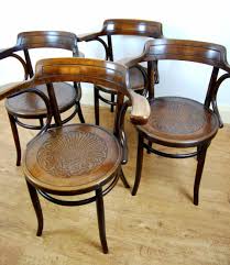 Set Of Four Fischel Bentwood Captain Chairs Sold By The Sitting Place Chair Bentwood Chairs Chairs Armchairs