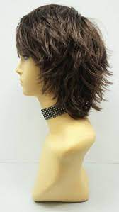 Short Layered Wind Blown Shag Style Brown Cosplay Wig Etsy Medium Length Hair Styles Short Hair With Layers Thick Hair Styles