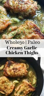 Creamy Garlic Chicken Thighs Creamy Garlic Chicken Garlic Chicken Thighs Recipe Garlic Chicken