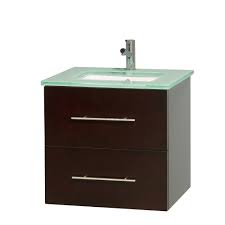 The vanity is the focal point of most bathrooms. Wyndham Wcvw00924sesggunsmxx 24 In Single Bathroom Vanity In Espresso Green Glass Countertop Undermount Square Sink And No Mirror