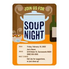 Free diaper party invitation templates. Soup Night Casual Dinner Party Invitation Zazzle Com Casual Dinner Parties Dinner Party Invitations Soup Party Ideas
