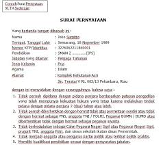 Nah, bagi anda yang sedang membutuhkan referensi tentang bagaiman cara membuat surat pernyataan cpns, berikut ini kami sediakan contoh surat pernyataan cpns untuk lulusan sma di salah satu kementerian yang kebetulan di tahun 2018 ini sedang membuka pendaftaran cpns. 19 Contoh Surat Pernyataan Cpns Bnp2tki