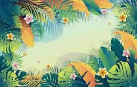Safary summer background with tropical leaves silhouette, blooming plumeria flowers, and flamingo birds. Summer Tropical Vibes Background 2411732 Vector Art At Vecteezy