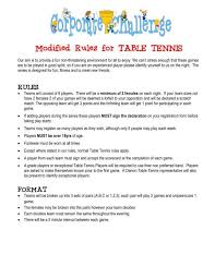 The aim of the game is simple; Modified Rules For Table Tennis Life Be In It