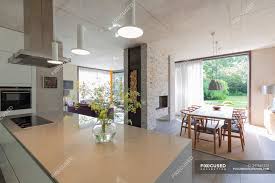 We cherry picked over 48 incredible open concept kitchen and living room floor plan photos for this stunning gallery. Modern Open Plan Kitchen And Dining Room Nobody Flowers Stock Photo 347661224