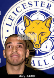 Leicester City's new signing from Ipswich Town James Scowcroft (L) and  manager Peter Taylor pose for the media during a press conference at  Leicester City's Beaver Drive training ground Stock Photo -