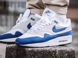 Nike Air Max 1 Og Anniversary Game Royal White 2017 By Maikelboeve Sneakers Men Fashion Nike Shoes Women Nike Shoes For Sale