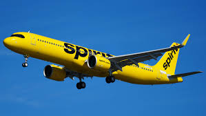 A photo of a Spirit Airlines' plane taking off