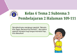 Kunci Jawaban Buku Tematik Tema 2 Kelas 6 Halaman 109 110 111 Koesrow