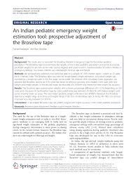 Pdf An Indian Pediatric Emergency Weight Estimation Tool