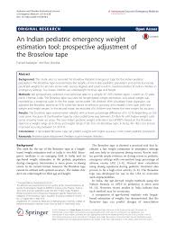 pdf an indian pediatric emergency weight estimation tool