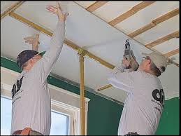 While the name sheetrock® is a trademark of the us gypsum company, the term is widely used eponymously. How To Replace Ceiling Tiles With Drywall How Tos Diy