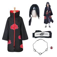 Naruto Akatsuki Costume Cloak Robe Anime Cosplay Itachi Outfit Headband Necklace Fashion Clothing Shoes Accessories Costumesreenactmenttheater Costumes A