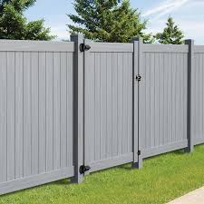 Our vinyl fence post, just like all our vinyl, is made from the best vinyl on the market. Freedom Hampton 6 Ft H X 5 Ft W Woodgrain Gray Vinyl Flat Top Fence Gate Lowes Com Fence Gate Design Fence Gate Fence Design