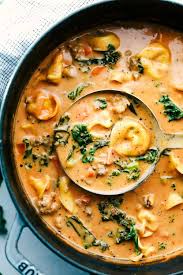 Creamy Sausage Tortellini Soup In 2020 Sausage Tortellini Soup Tortellini Recipes Sausage Tortellini