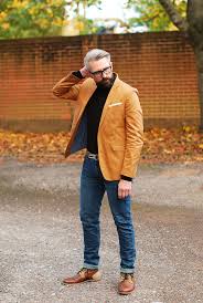 Navy blazer and men's sweaters. How To Style A Roll Neck Sweater With A Camel Blazer And Jeans Silver Londoner Over 40 Menswear