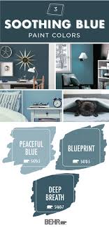 Sink Into The Soothing Blue Hue Of This Color Palette From Behr Paint Explore A Light Pastel Blue A Deep Shade Of Te Room Paint Room Colors Room Paint Colors