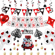 Decorate your venue with casino swag sure to make las vegas jealous. Buy 49 Pcs Casino Theme Party Decorations Kit Includes Poker Happy Birthday Banner Casino Triangle Bunting Las Vegas Party Decorations Casino Balloons Happy Birthday Cake Topper Online In Turkey B08jpssnxh