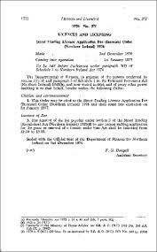 Trading licence applications must be accompanied by the following documents/reports: The Street Trading Licence Application Fee Increase Order Northern Ireland 1976
