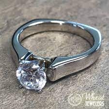 14k White Gold Solitaire Round Diamond Engagement Ring With Euros Solitaire Engagement Ring White Gold Solitaire Engagement Ring Round Diamond Engagement Rings