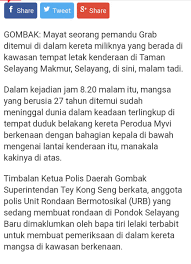 Pemandu grab dibunuh, orang mula cadangkan pasang pelindung pemandu. Twitter à¤ªà¤° Kak Ton Al Fatihah Untk Pemandu Grab Yang Ditemui Mati Dibunuh Didalam Kenderaan Sendiri Adik Saya Juga Antara Yang Buat Part Time Memandu Grab Jadi Sedikit Sebanyak Cerita Ini Amat