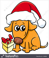 Dog cartoon with christmas red hat stock vector. Cute Dog On Christmas Cartoon Stock Illustration I5499362 At Featurepics