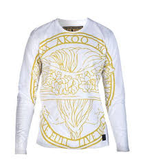 Blind Circle Jersey Top With Olive Oil White A K O O Akoo Long Sleeve Tshirt Men Clothes