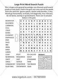 Solve puzzles daily and see your word search skills improv. Large Print General Vector Photo Free Trial Bigstock