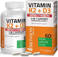 Check spelling or type a new query. Buy Bronson Vitamin K2 Mk7 With D3 Extra Strength Supplement Bone And Heart Health Non Gmo Formula 10 000 Iu Vitamin D3 120 Mcg Vitamin K2 Mk 7 Easy To Swallow Vitamin D