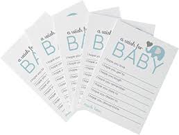Amazon Com Blue Elephant Wishes For Baby Shower Activity 20 Pack Advice And Wish Cards For Boys Wishing Well Birthday Memory Ideas Sprinkle Cute Jungle Animal Event Supply 4x6 Size Paper Clever
