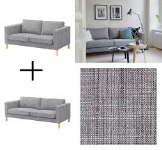 Ikea Karlstad Sofa And Loveseat Slipcover Cover Isunda Gray Grey Linen Blend 2 And 3 Seat Sofa Design Ikea Karlstad Sofa Karlstad Sofa