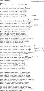 Garth Brooks Song That Summer Lyrics And Chords Lyrics And Chords Guitar Tabs Songs Country Love Song Lyrics