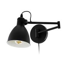 Customizable signal arm sconce in black x brass, long, by souda, made to order. Eglo Lighting San Peri Swing Arm Wall Light In Black Finish 97886 Lighting From The Home Lighting Centre Uk